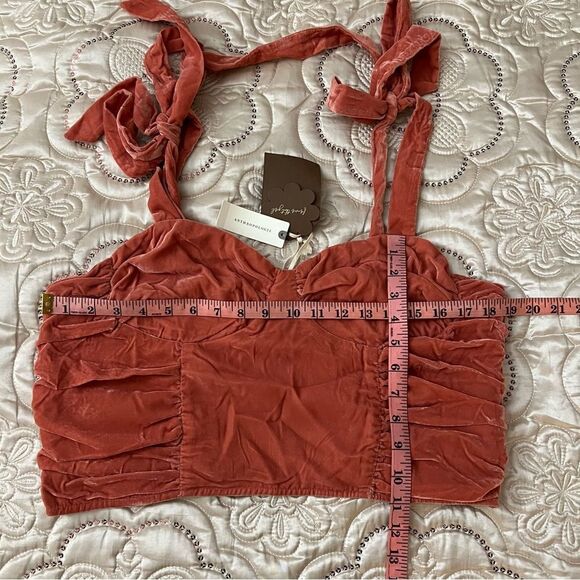 Anthropologie Corset-Seamed Velvet Top Size L - Picture 11 of 11